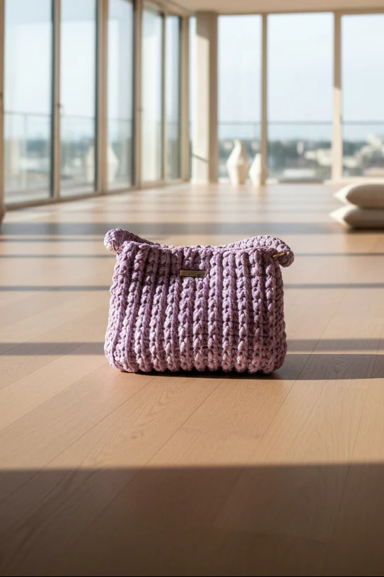 Lavender horgolt táska - HenciKincsei - Táskák - pólófonal
