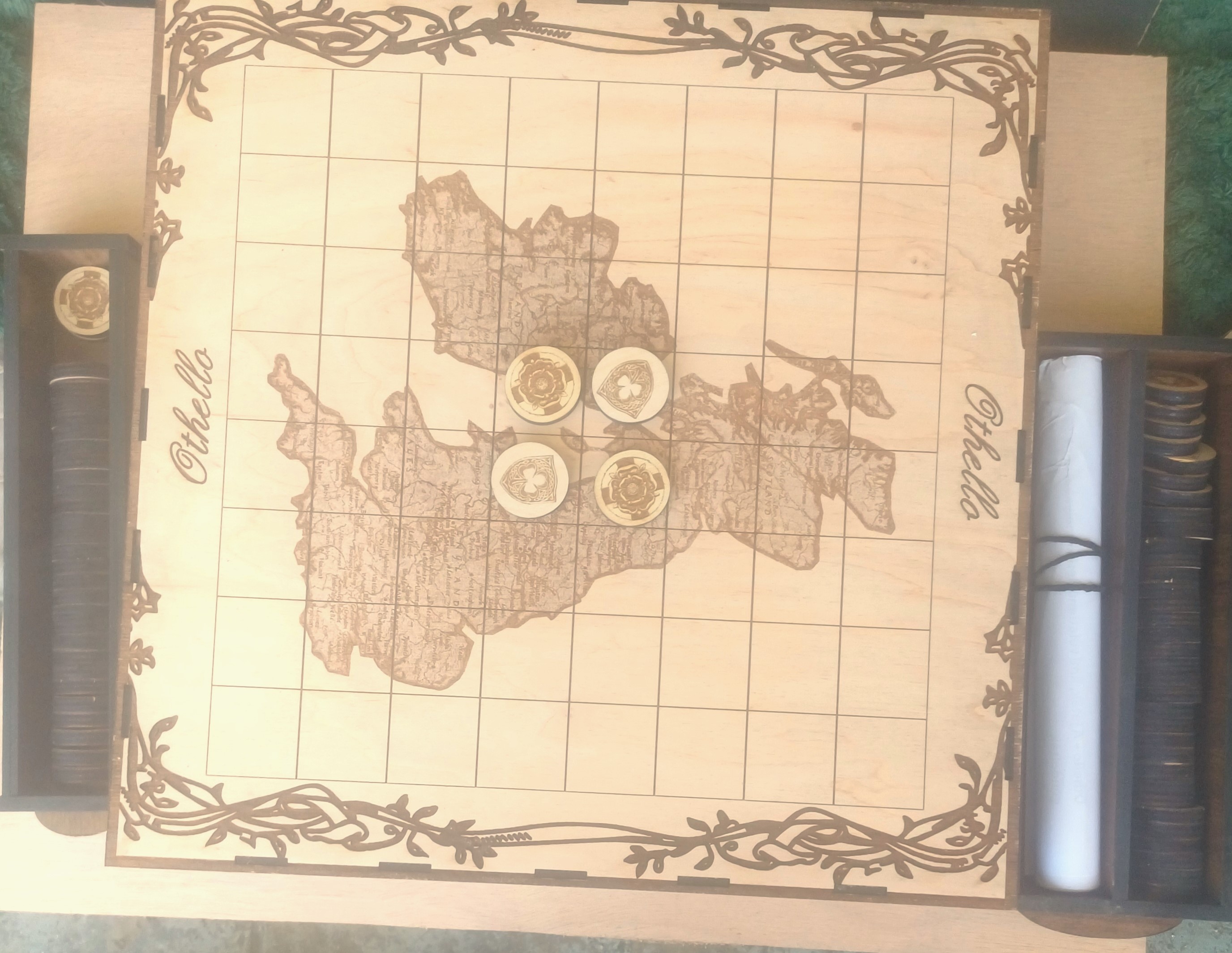 Othelló  - WoodMagic Design - Játékok - Nyír rétegelt lemez, sötét tölgy MDF